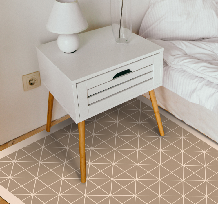 Tapis vinyle beige lignes géométriques - TenStickers