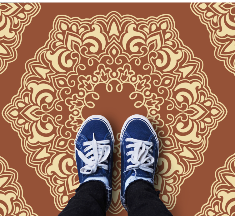 Tapis vinyle mandala arrangement botanique complexe - TenStickers