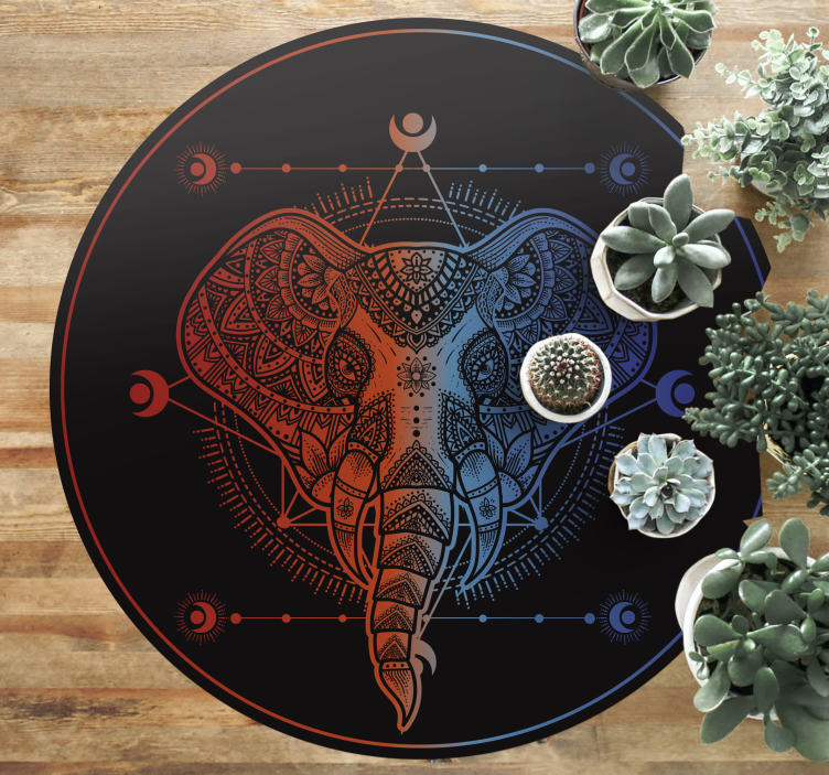 Tapis vinyle mandala art de l'éléphant - TenStickers