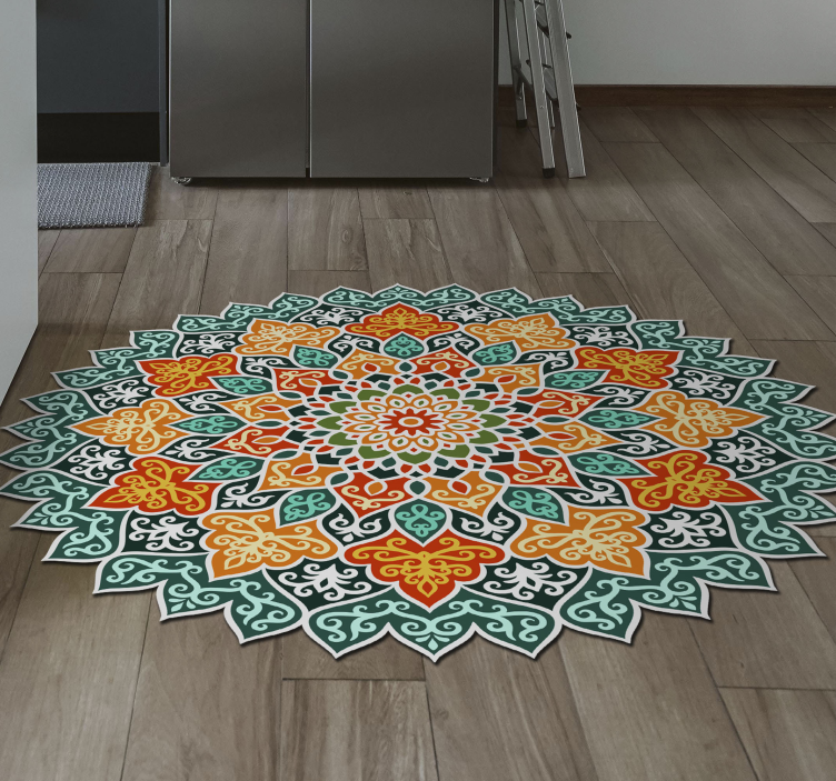 Tapis vinyle mandala conception de cercle radiant - TenStickers