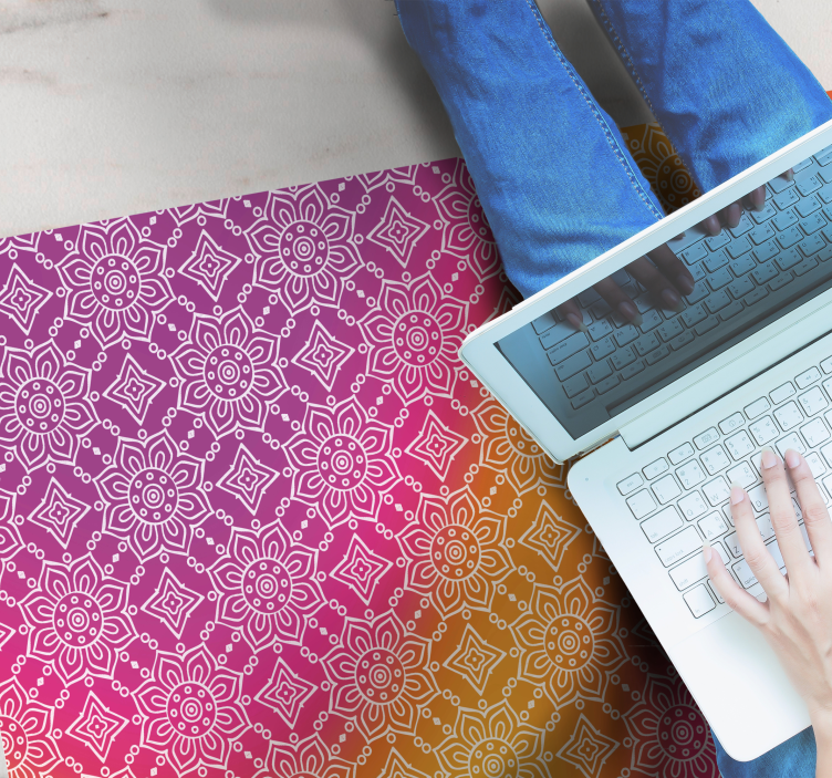 Tapis vinyle mandala dégradé élégant - TenStickers