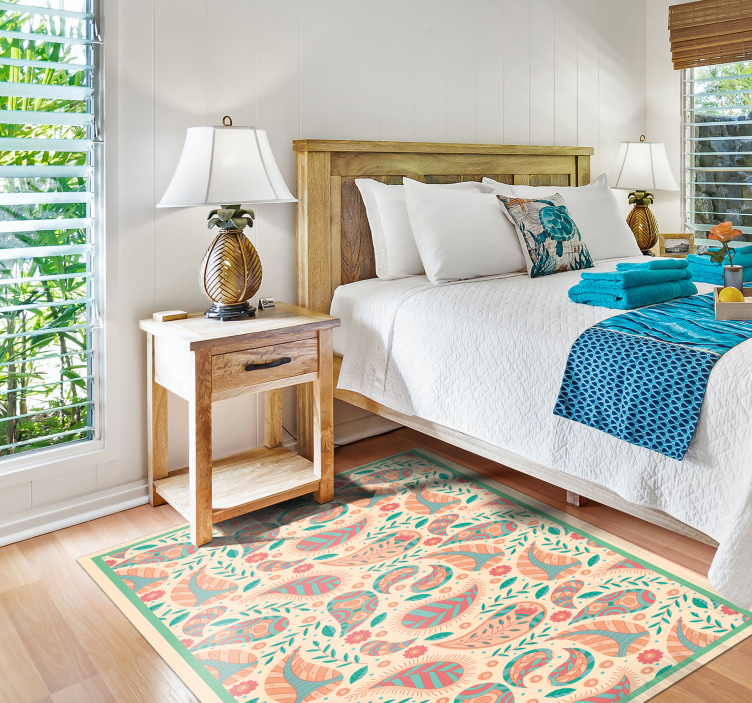 Tapis vinyle mandala fusion de motifs cachemire - TenStickers