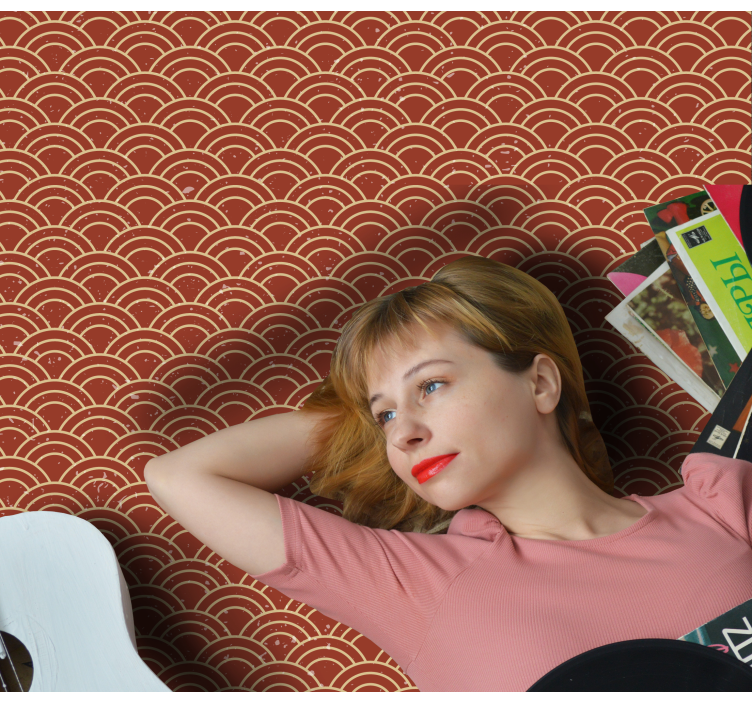 Tapis vinyle géométrique motif d'onde courbe - TenStickers