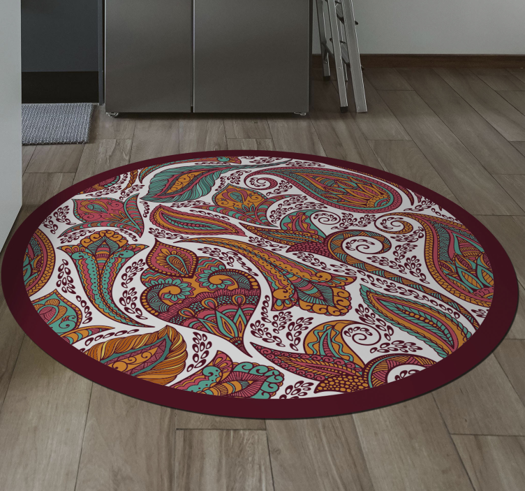 Tapis vinyle mandala motifs tourbillonnants colorés - TenStickers