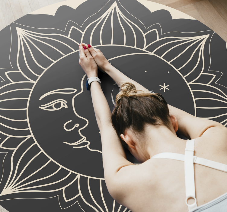 Tapis vinyle mandala soleil et lune - TenStickers