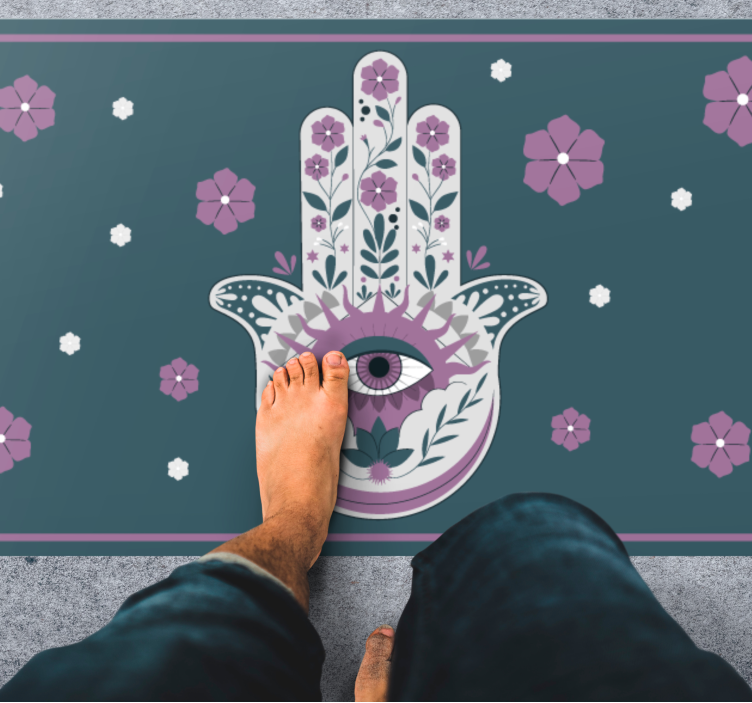 Tapis vinyle mandala style de main hamsa - TenStickers