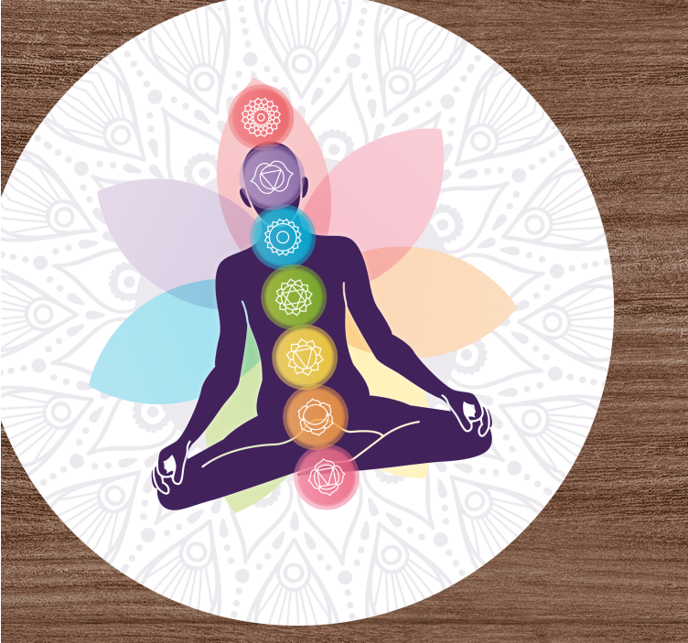 Tapis vinyle mandala symbole de méditation des chakras - TenStickers