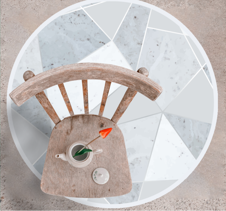 Tapis vinyle marbre circulaire et géométrique - TenStickers