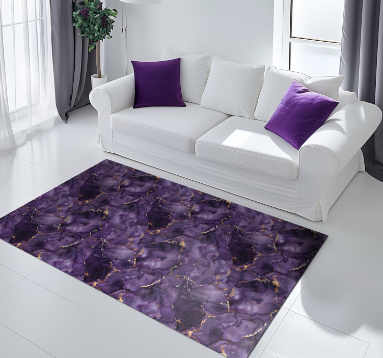 Tapis vinyle marbre couleur violet - TenStickers