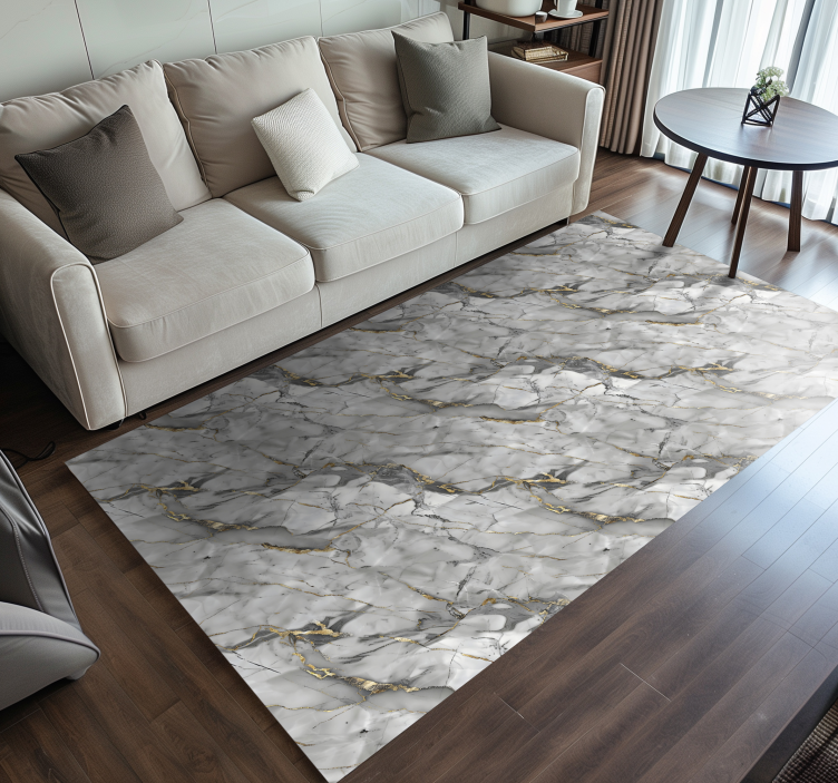 Tapis vinyle marbre gris et beige - TenStickers