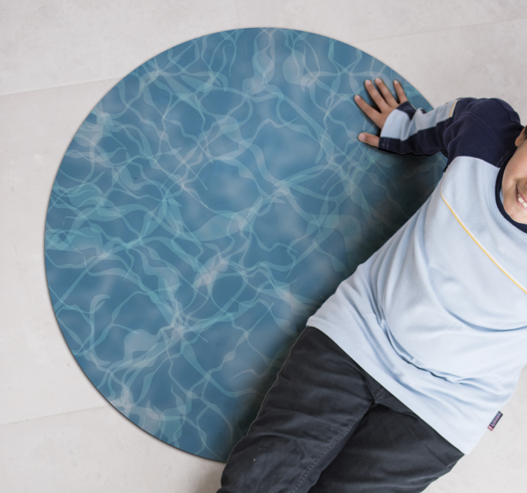 Tapis vinyle marbre illusion de surface aquatique - TenStickers