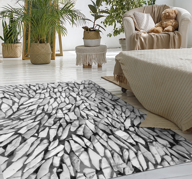 Tapis vinyle pierre motif réaliste gris - TenStickers