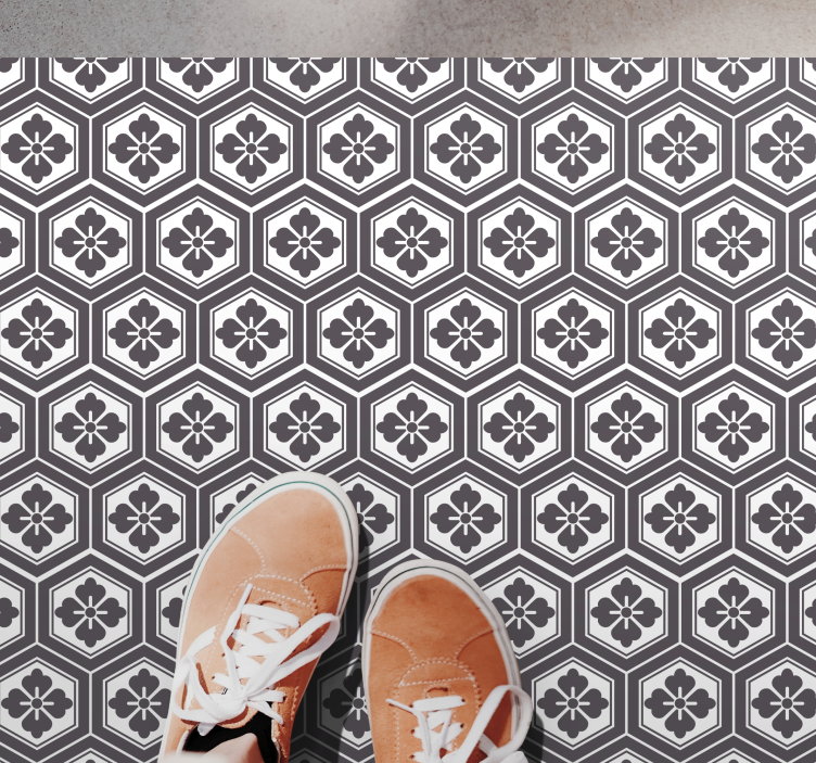 Tapis vinyle marbre motif hexagonal élégant - TenStickers