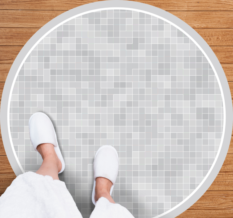 Tapis vinyle salle de bain motif mosaïque élégant - TenStickers
