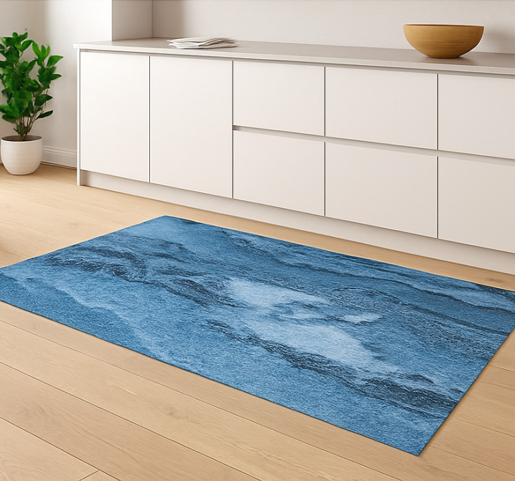 Tapis vinyle marbre texture bleu profond - TenStickers