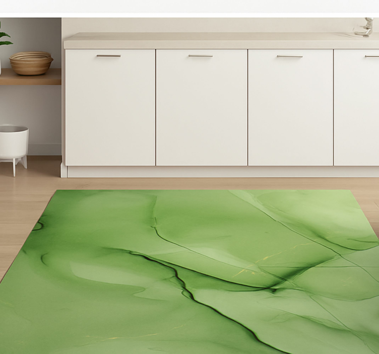 Tapis vinyle marbre motif effet émeraude - TenStickers