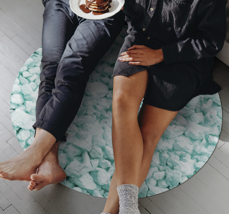 Tapis vinyle pierre conception de nuances de menthe - TenStickers