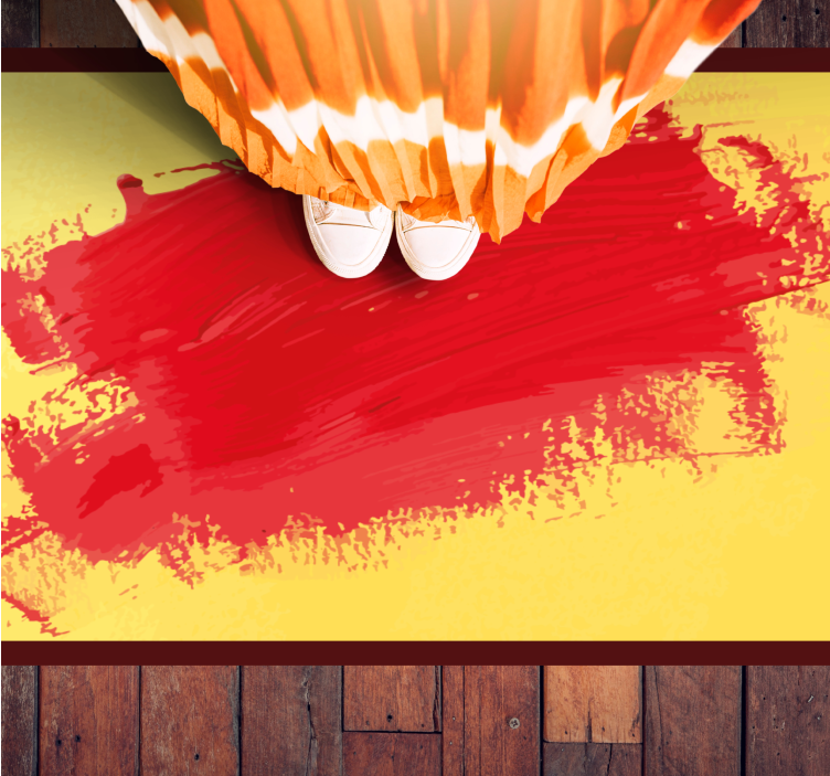 Tapis vinyle design moderne coups de pinceau vibrants - TenStickers