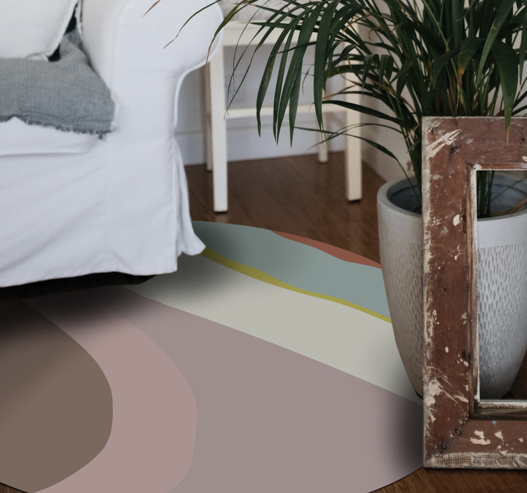 Tapis vinyle rond courants de teintes douces - TenStickers