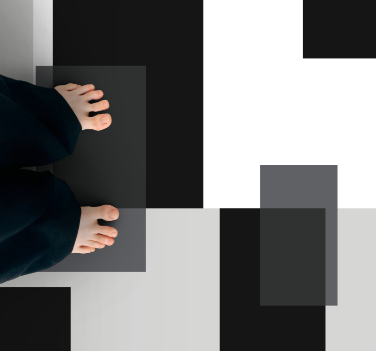 Tapis vinyle minimaliste disposition carrée monochrome - TenStickers