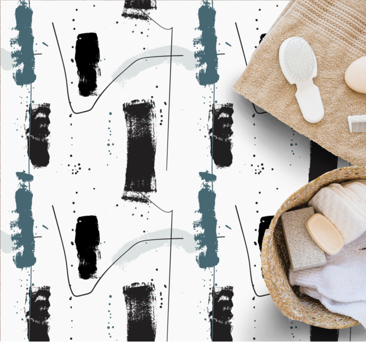 Tapis vinyle minimaliste formes abstraites linéaires - TenStickers