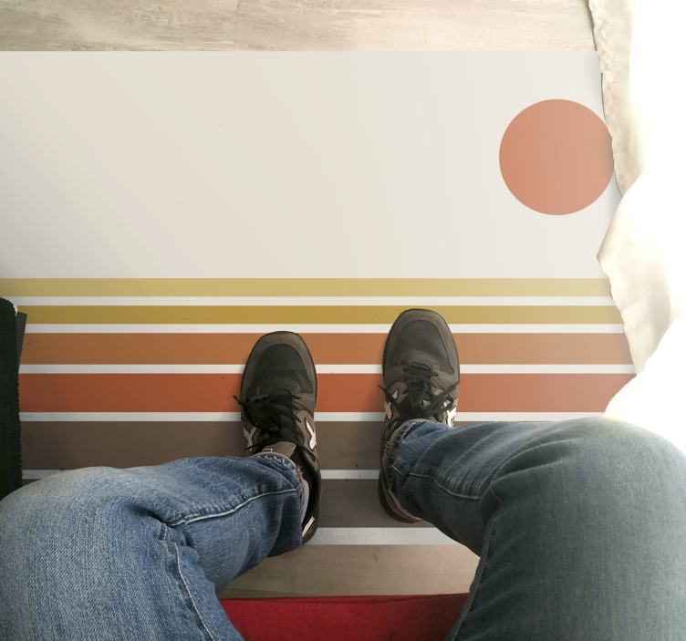 Tapis vinyle chambre motif à rayures coucher de soleil - TenStickers