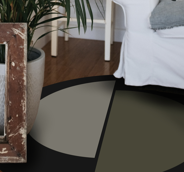 Tapis vinyle minimaliste ovale bicolore - TenStickers