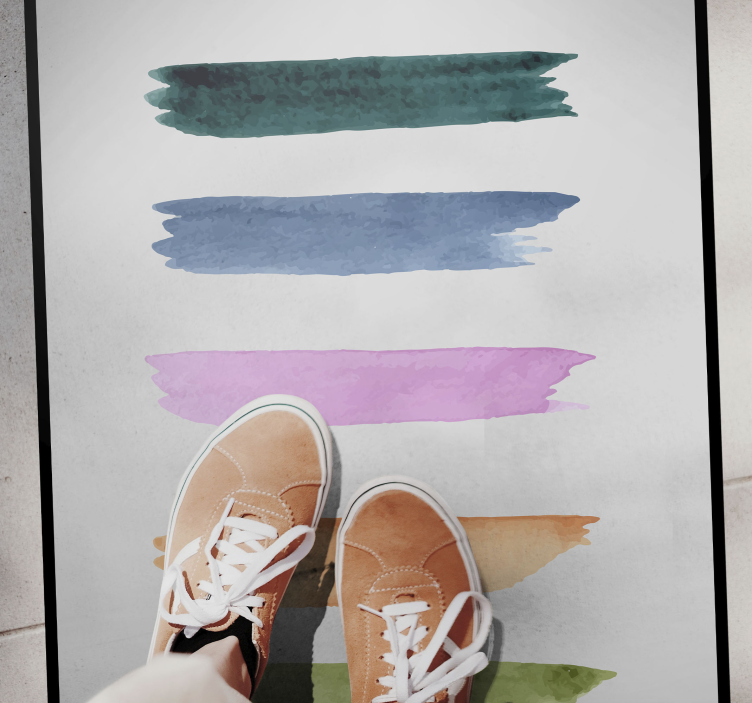 Tapis vinyle minimaliste rayures aquarelles - TenStickers
