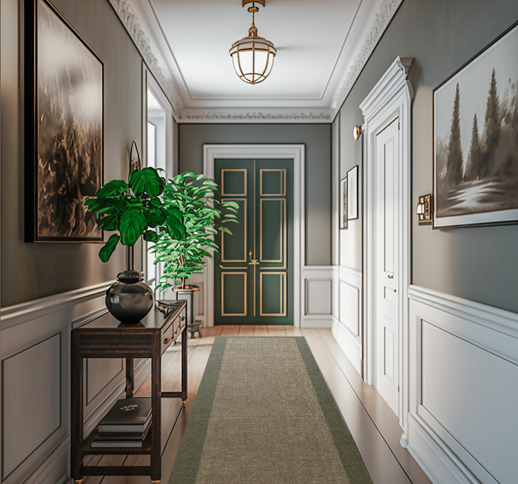 Tapis vinyle couloir moderne conception verte - TenStickers