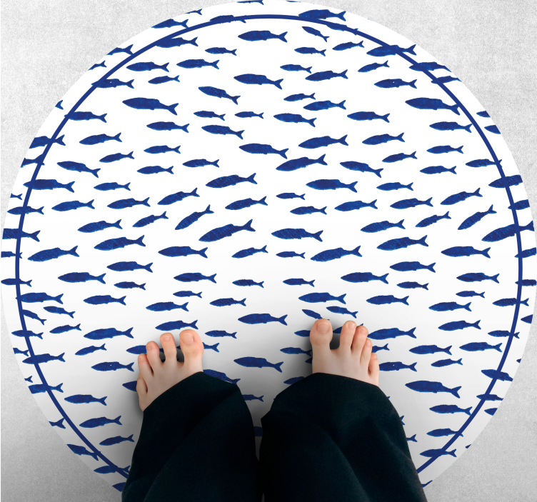Tapis vinyle motif animal banc de poissons - TenStickers