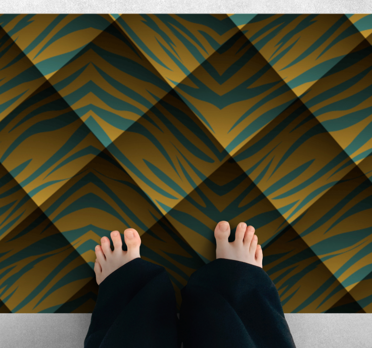 Tapis vinyle motif animal concept de rayures de tigre - TenStickers