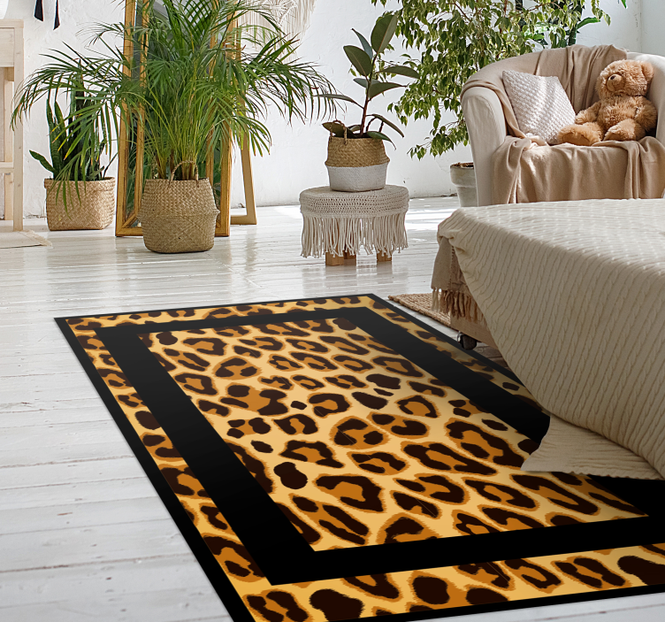Tapis vinyle motif animal contour de léopard - TenStickers