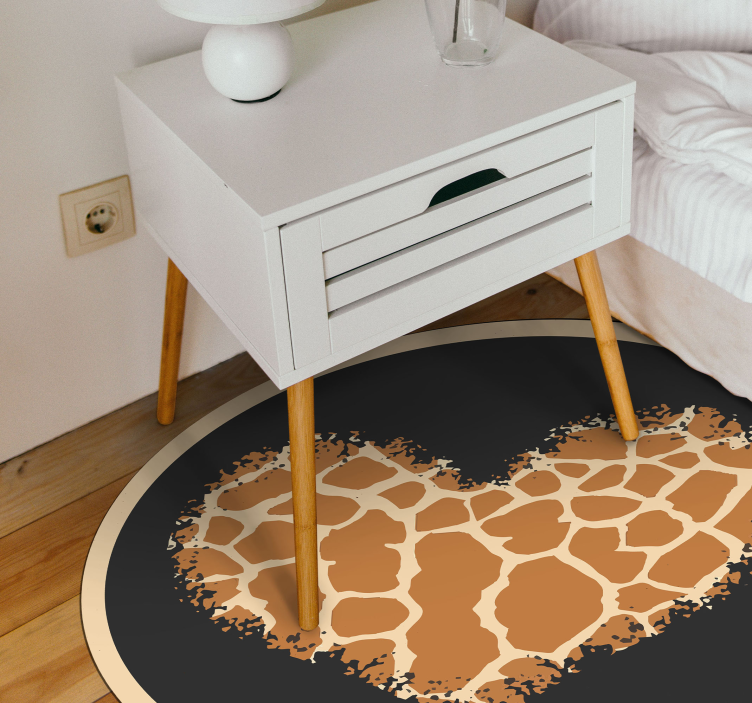 Tapis vinyle motif animal giraffe en forme de cœur - TenStickers