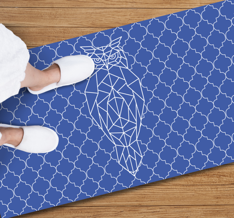 Tapis vinyle animal motif de hibou géométrique - TenStickers