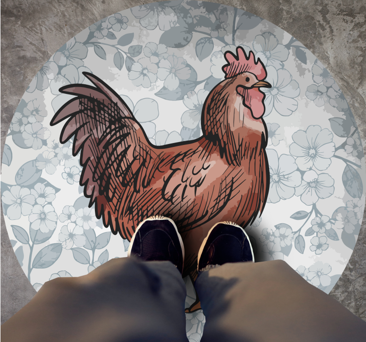 Tapis vinyle animal coq charmant - TenStickers