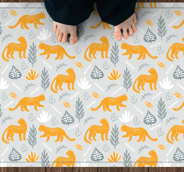 Tapis vinyle animal motif de chats sauvages - TenStickers