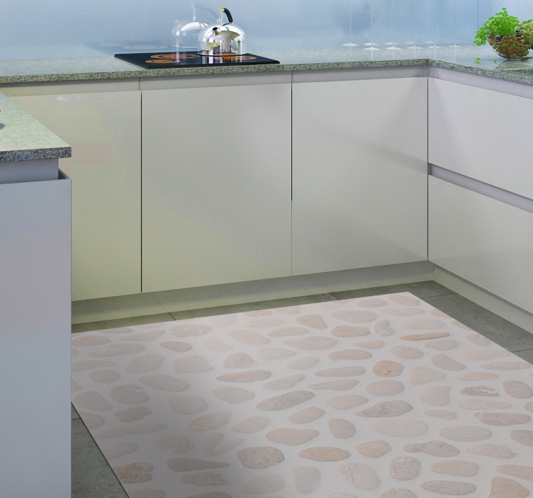 Tapis vinyle motif animal style de galets neutres - TenStickers