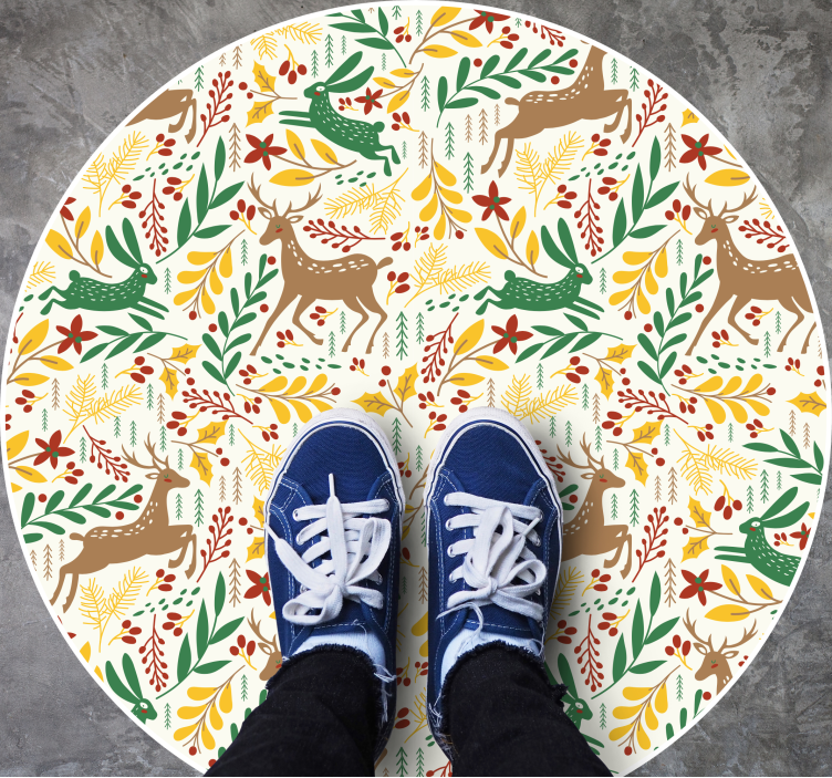 Tapis vinyle noël motif inspiré de la nature - TenStickers