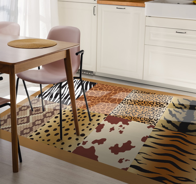 Tapis vinyle motif animal motifs de style safari - TenStickers