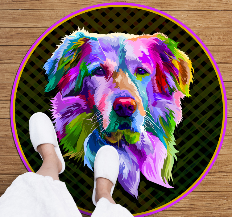 Tapis vinyle animal œuvres d'art canines colorées - TenStickers