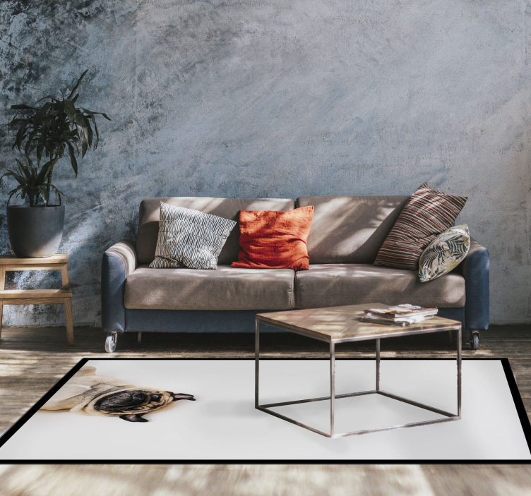 Tapis vinyle animal conception de portrait de carlin - TenStickers