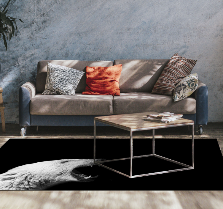 Tapis vinyle animal profil de l'ours polaire - TenStickers