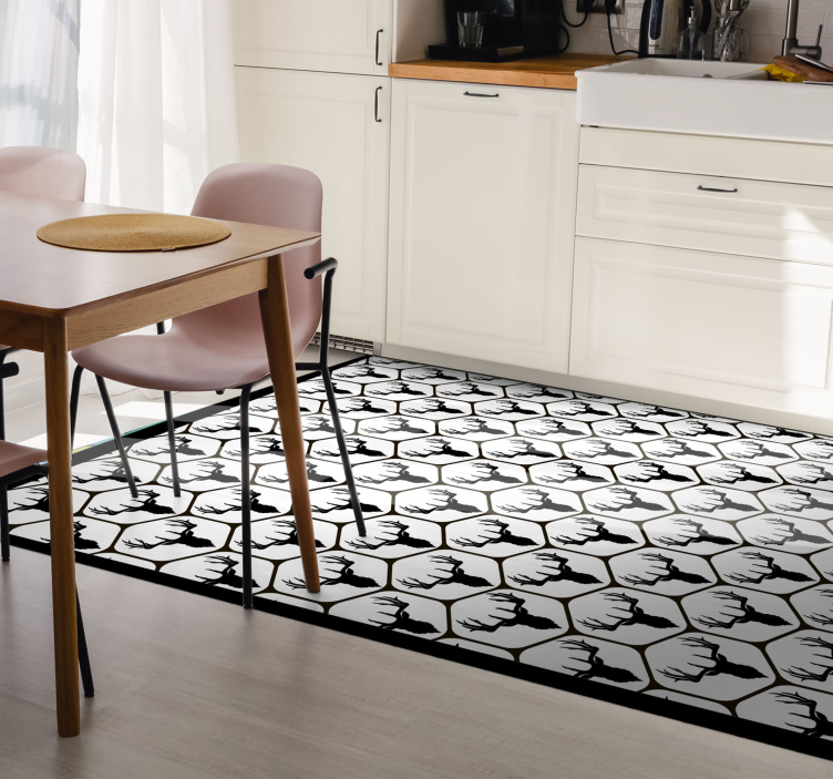Tapis vinyle cuisine motif de bois de cerf - TenStickers