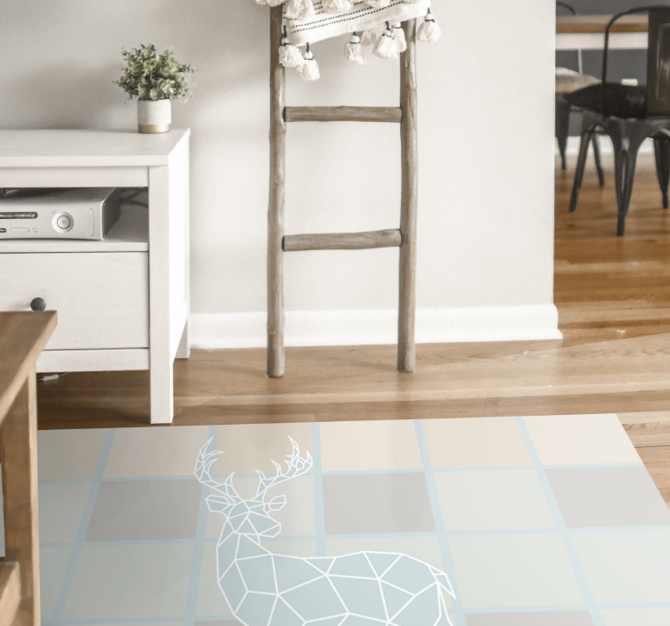 Tapis vinyle animal motif de cerf en origami - TenStickers