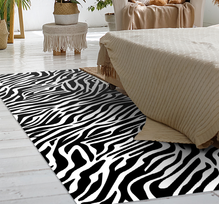 Tapis vinyle motif animal style à rayures zébrées - TenStickers