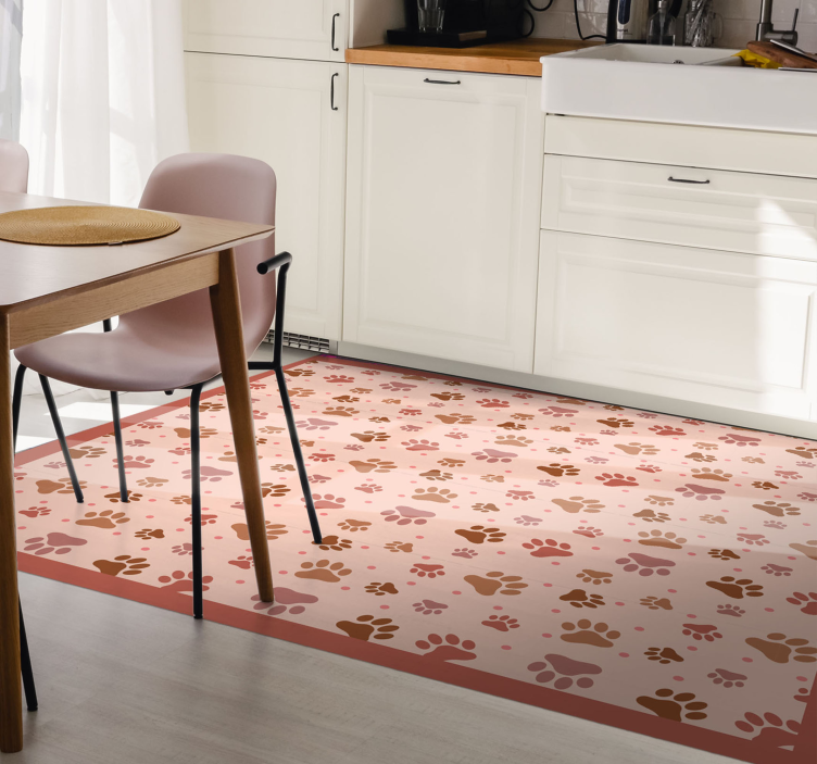 Tapis vinyle motif animal style d'empreintes de pattes - TenStickers