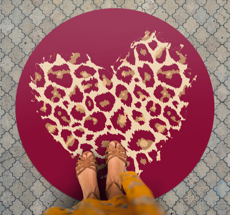 Tapis vinyle motif animal taches à motifs de cœur - TenStickers