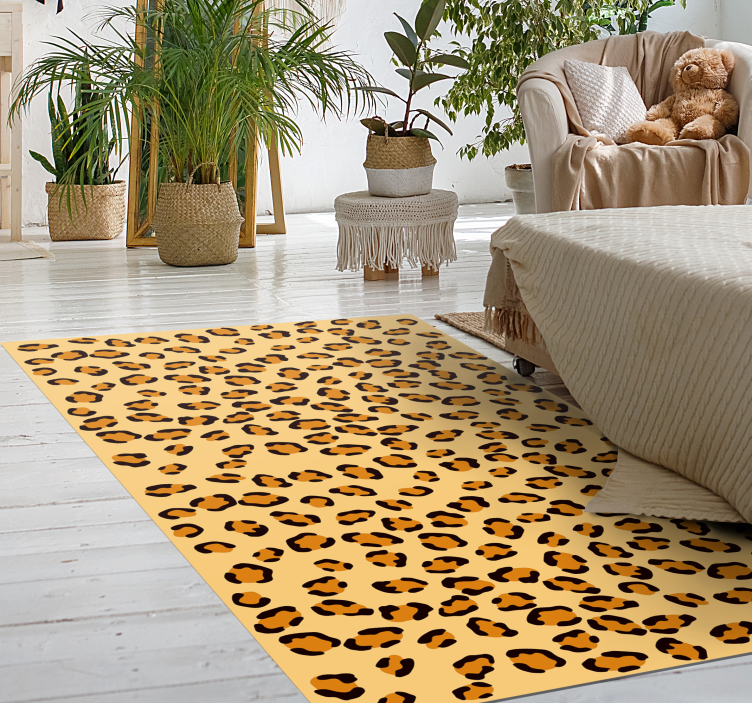 Tapis vinyle motif animal taches de léopard - TenStickers