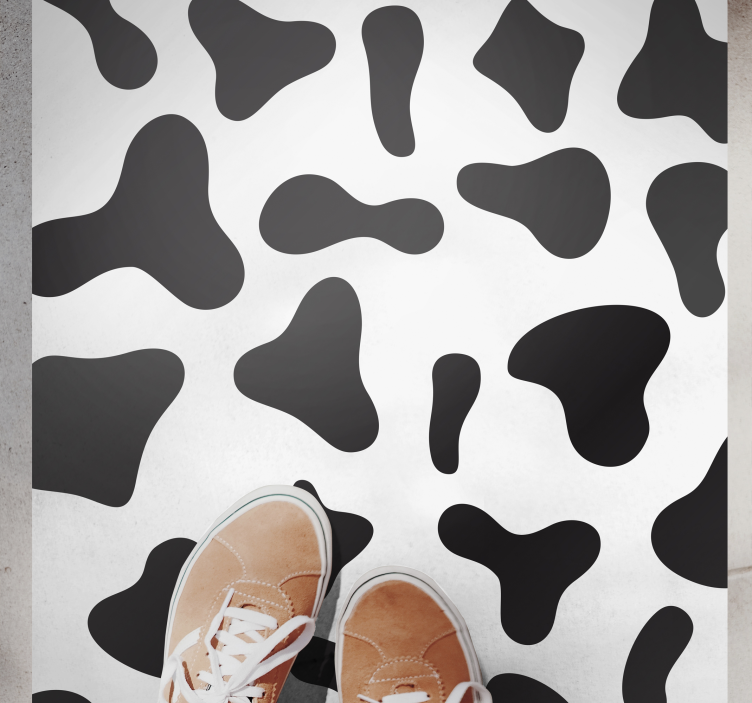 Tapis vinyle motif animal taches de vache - TenStickers