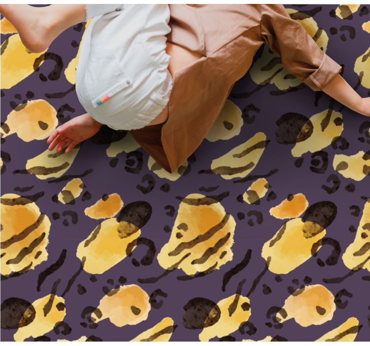 Tapis vinyle motif animal taches de tigre à l'aquarelle - TenStickers